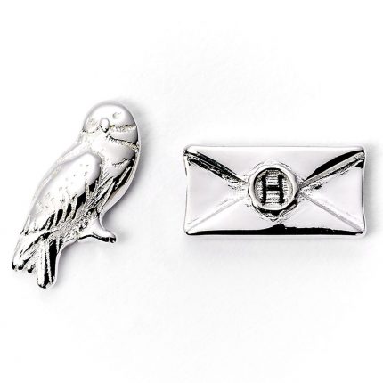 Harry Potter Silver Plated Hedwig Owl & Letter Stud Earrings