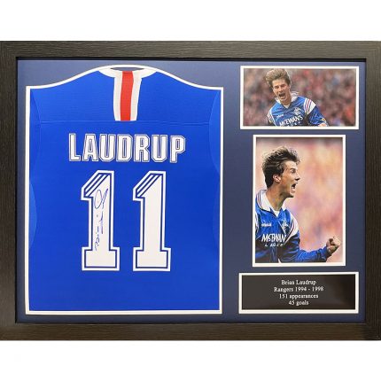 TM 03205 Rangers FC Laudrup Signed Shirt Framed