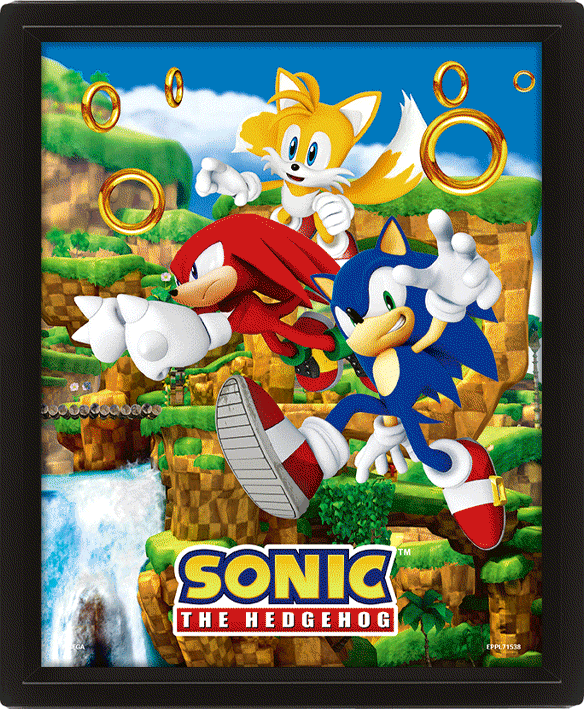 TM-03276-Sonic-The-Hedgehog-Framed-3D-Picture TM 03276 Sonic The Hedgehog Framed 3D Picture