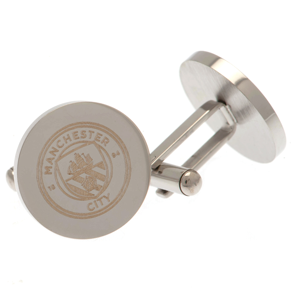 TM-03461-Manchester-City-FC-Stainless-Steel-Round-Cufflinks TM 03461 Manchester City FC Stainless Steel Round Cufflinks