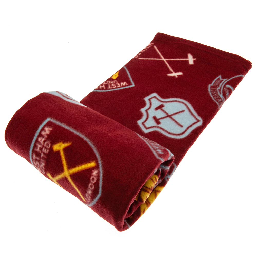 TM-03671-West-Ham-United-FC-Fleece-Blanket-HC TM 03671 West Ham United FC Fleece Blanket HC