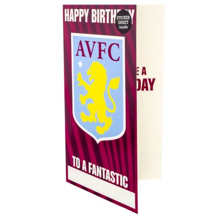 TM 03878 Aston Villa FC Birthday Card Personalised