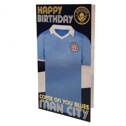 TM 03892 Manchester City FC Birthday Card Retro
