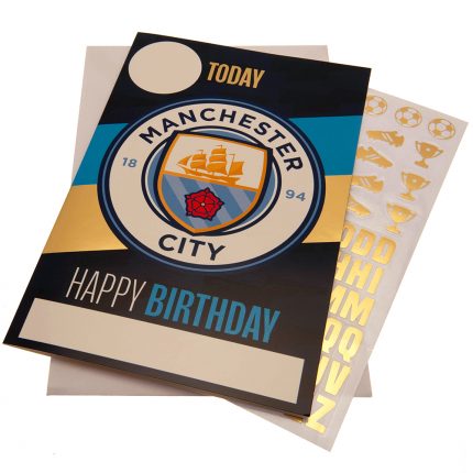 TM 03911 Manchester City FC Birthday Card With Stickers