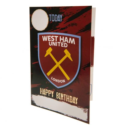 TM 03915 West Ham United FC Birthday Card With Stickers