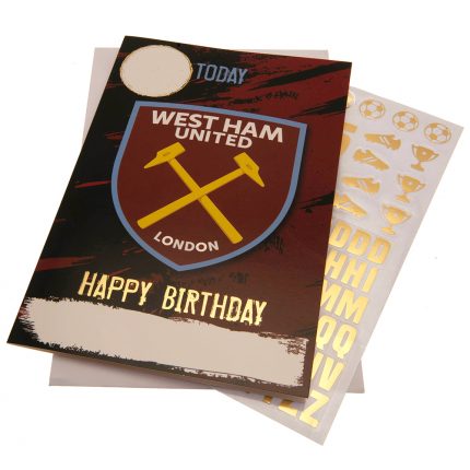 TM 03915 West Ham United FC Birthday Card With Stickers