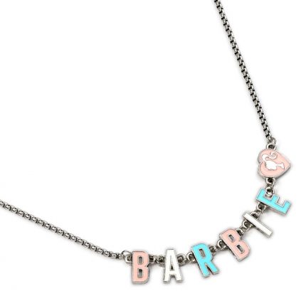 TM 04002 Barbie Silver Plated Enamel Letter Necklace