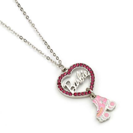 TM 04003 Barbie Silver Plated Heart Roller Skate Necklace