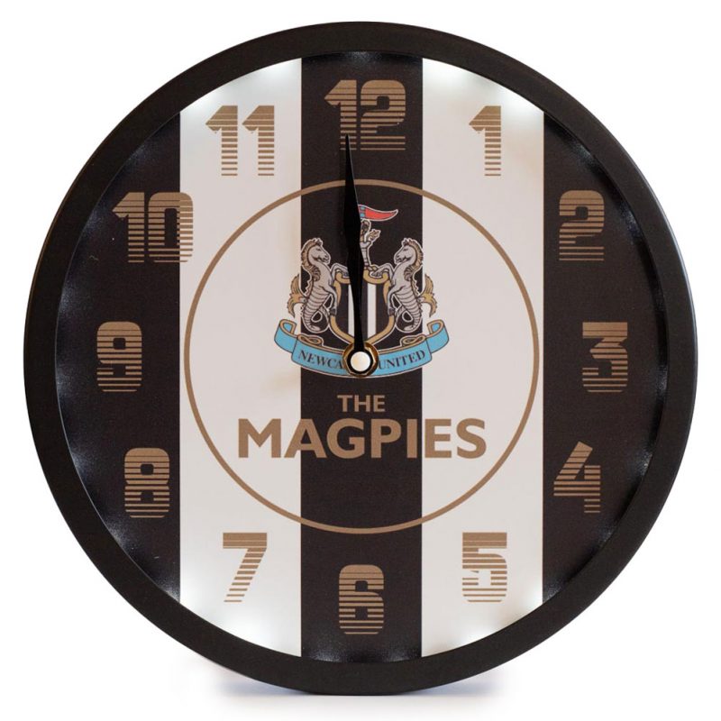TM 04266 Newcastle United FC Metallic Wall Clock Stripe
