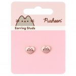 TM 04742 Pusheen Gold Plated Heart Earrings