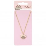 TM 04746 Pusheen Gold Plated Heart Necklace